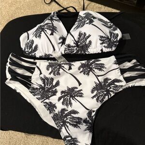 Palm Tree Print Bikini Set